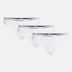 3 pak Hvid bambus G-streng trusse