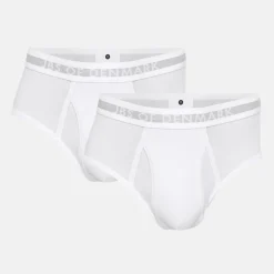 2 pak Hvid bambus herretrusser med gylp