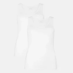 2 pak Hvid bambus tank top