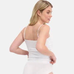 2 pak Hvid bambus tank top med tynde stropper