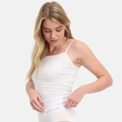2 pak Hvid bambus tank top med tynde stropper