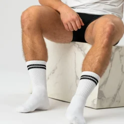 3 pak Hvid bambus tennissokker