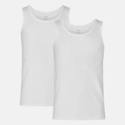 2 pak Hvid rib bambus Tank Top