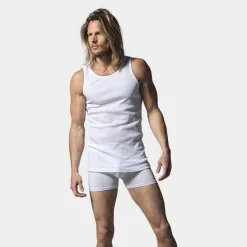 2 pak Hvid rib bambus Tank Top