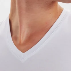 2 pak Hvid slim fit bambus V-hals T-shirt