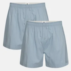 2 pak Lyseblå bambus boxershorts