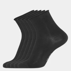 5 pak Sort bambus strømper med rullekant (Low cut)