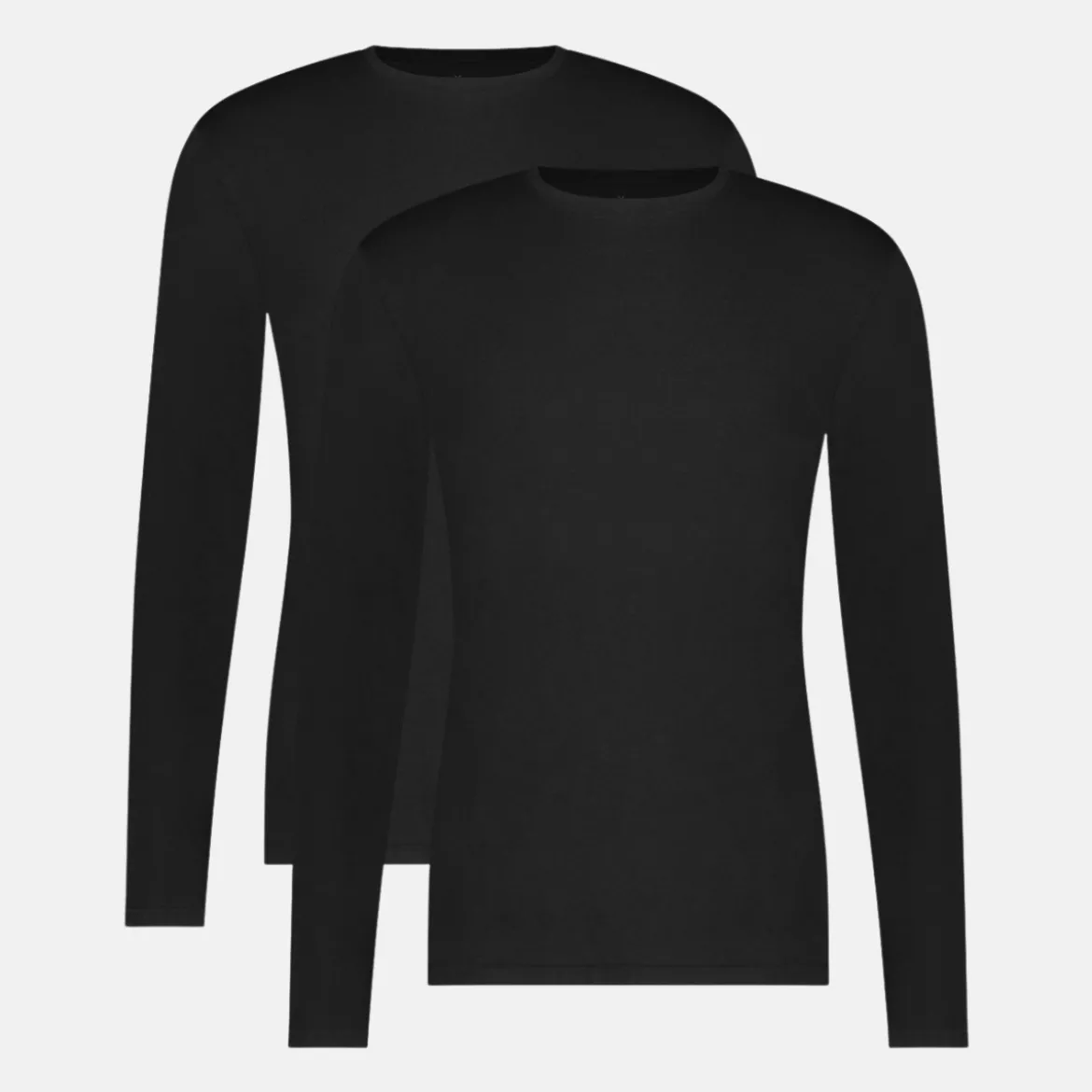 2 pak Sort langærmet bambus T-shirt