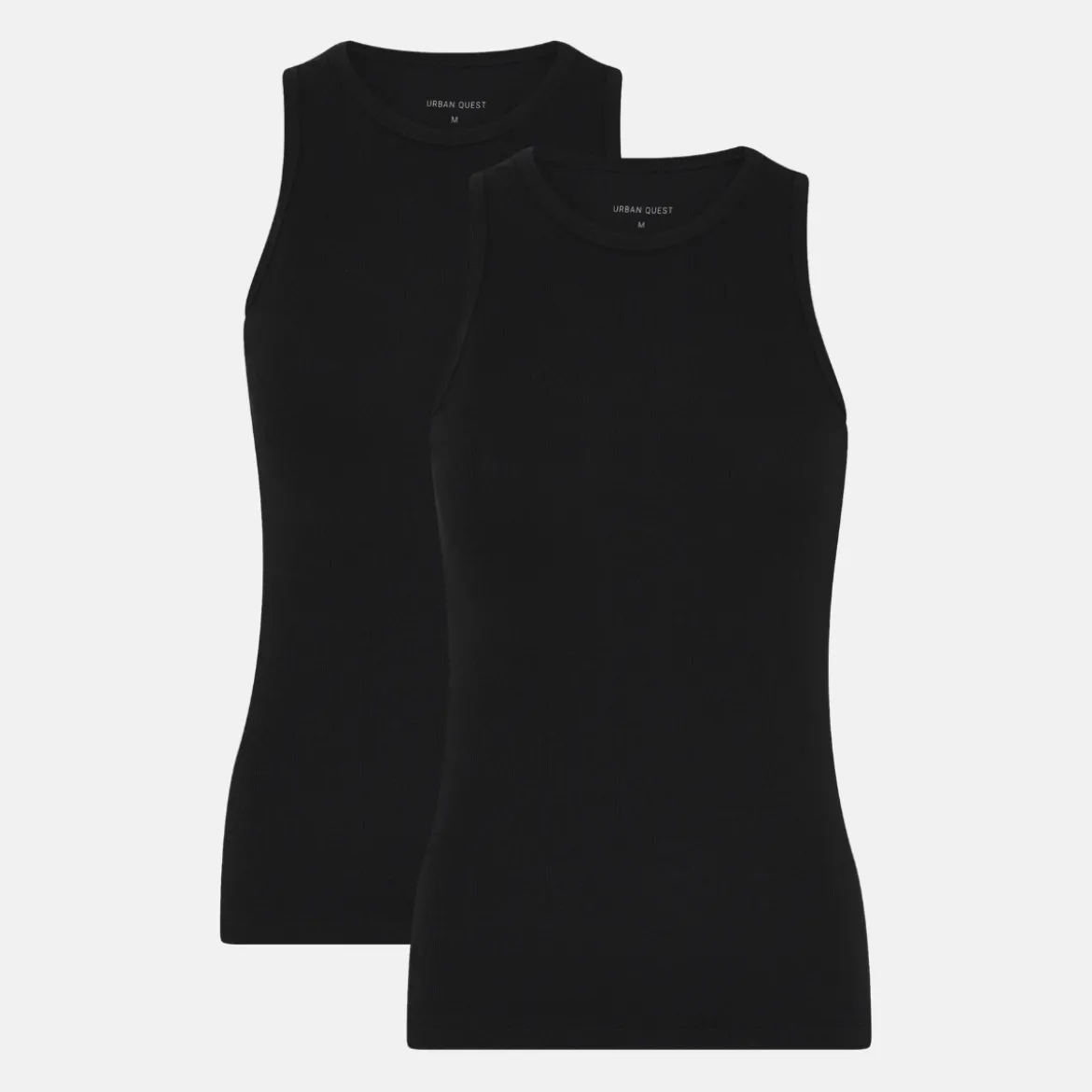 2 pak Sort rib bambus Tank Top