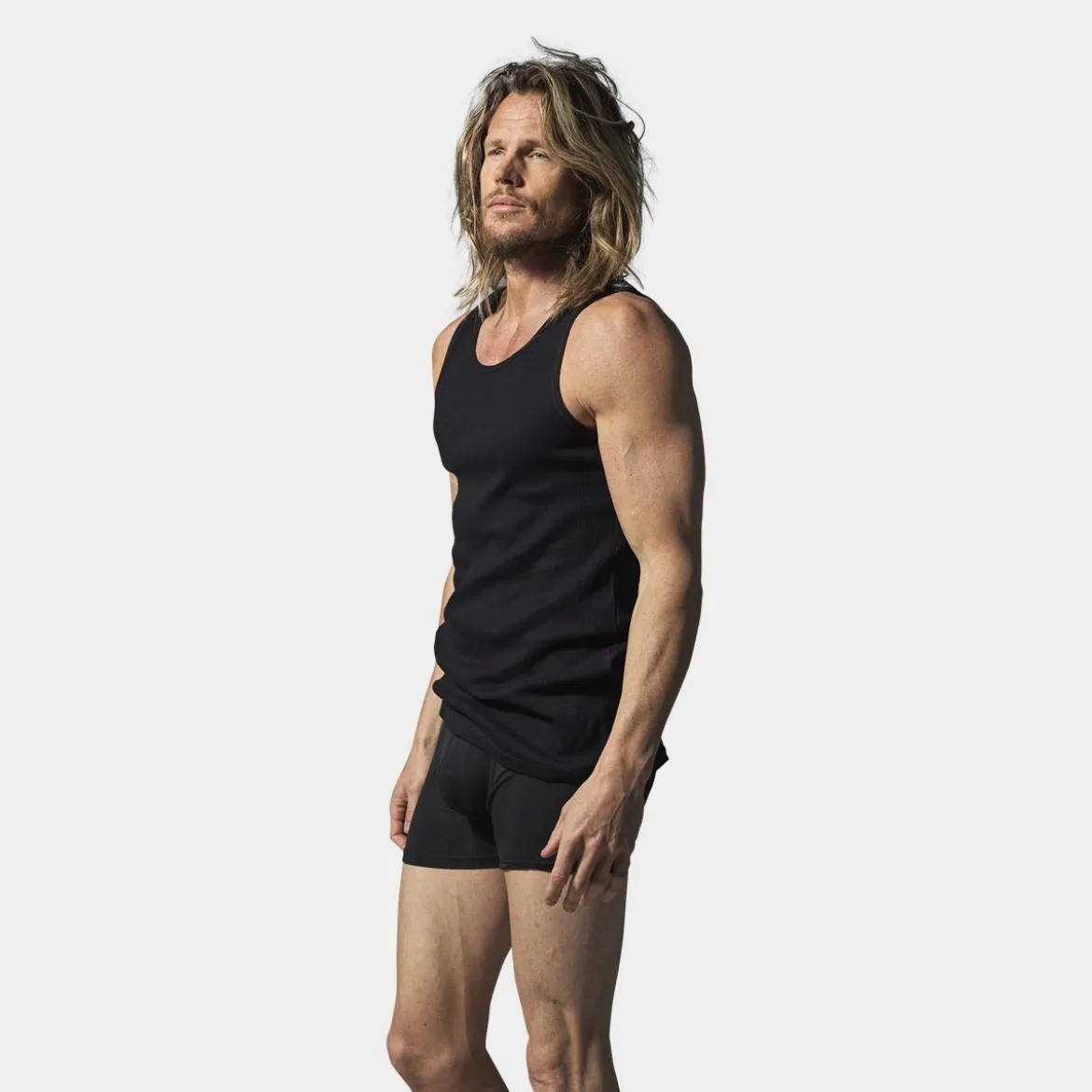 2 pak Sort rib bambus Tank Top
