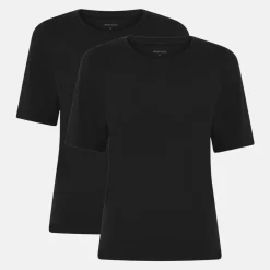 2 pak Sort slim fit bambus T-shirt