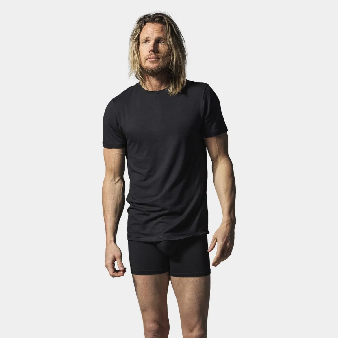 2 pak Sort slim fit bambus T-shirts