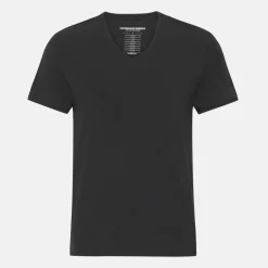 2 pak Sort slim fit V-hals bambus T-shirt