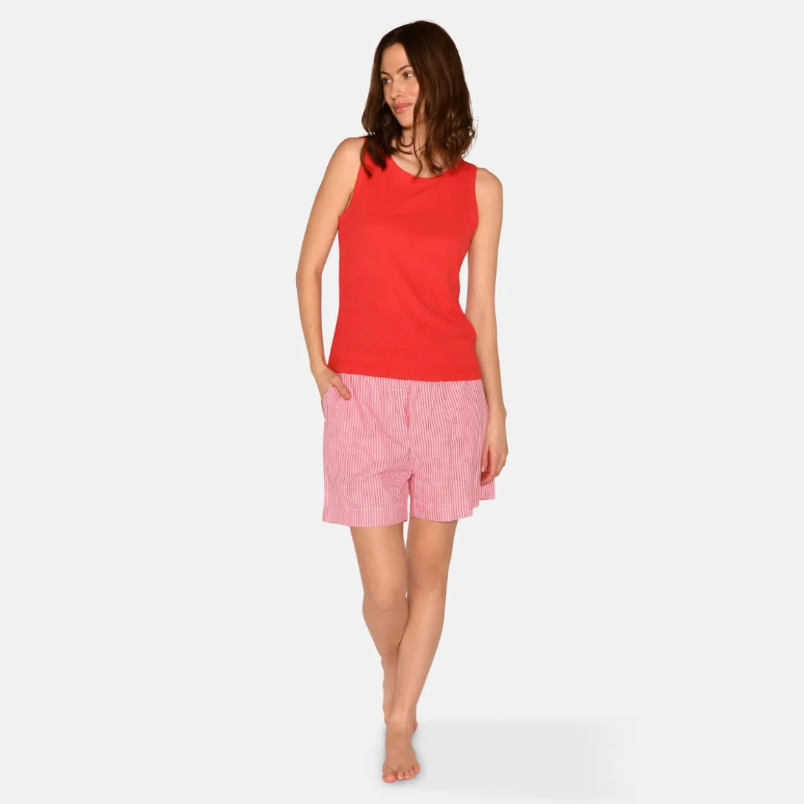 Anja bambus tank top - Rød