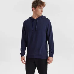 Blå bambus hoodie