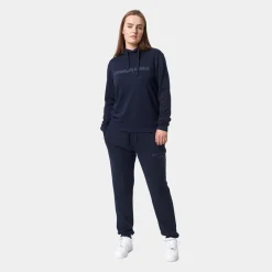 Blå bambus hoodie joggingsæt med logo