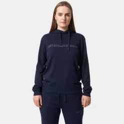 Blå bambus hoodie med logo