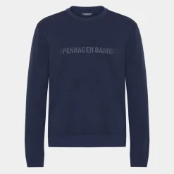 Blå bambus joggingsæt med logo