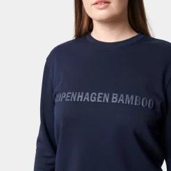 Blå bambus joggingsæt med logo
