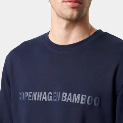 Blå bambus sweatshirt med logo