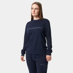 Blå bambus sweatshirt med logo