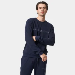 Blå bambus sweatshirt med logo