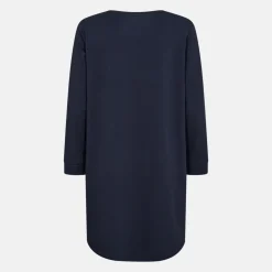 Blå langærmet bambus T-shirt kjole