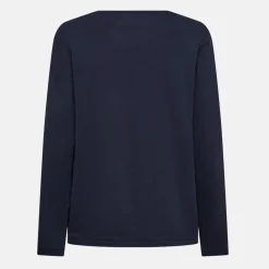 Blå langærmet bambus T-shirt