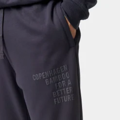 Grå bambus hoodie joggingsæt med logo