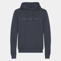 Grå bambus hoodie joggingsæt med logo