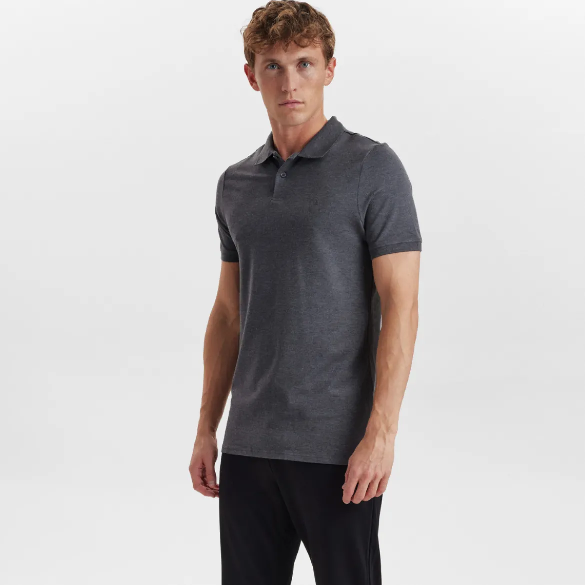 Grå bambus Polo Shirt
