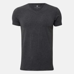 Grå bambus V-hals T-shirt