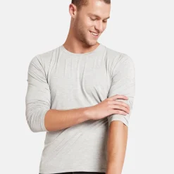 Grå langærmet bambus T-shirt