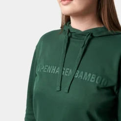 Grøn bambus hoodie joggingsæt med logo