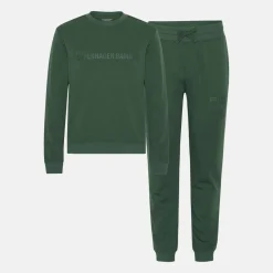 Grøn bambus joggingsæt med logo