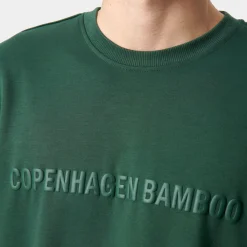 Grøn bambus sweatshirt med logo