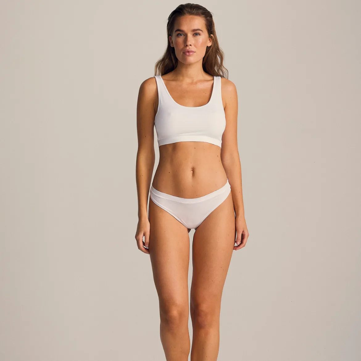 Hvid bambus BH top