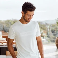 Hvid bambus T-shirt med logo