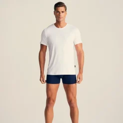 Hvid bambus V-hals T-shirt