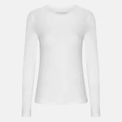 Hvid langærmet bambus T-shirt