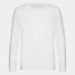 Langærmet bambus T-shirt i hvid