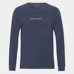 Langærmet bambus T-shirt i navy