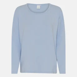 Lyseblå langærmet bambus T-shirt