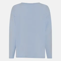 Lyseblå langærmet bambus T-shirt