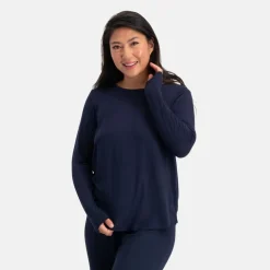 Nina Blå langærmet pyjamassæt