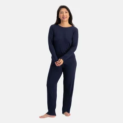 Nina Blå langærmet pyjamassæt