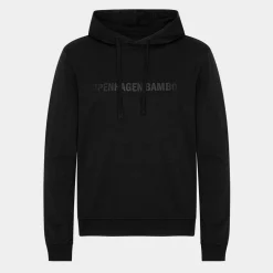 Sort bambus hoodie joggingsæt med logo