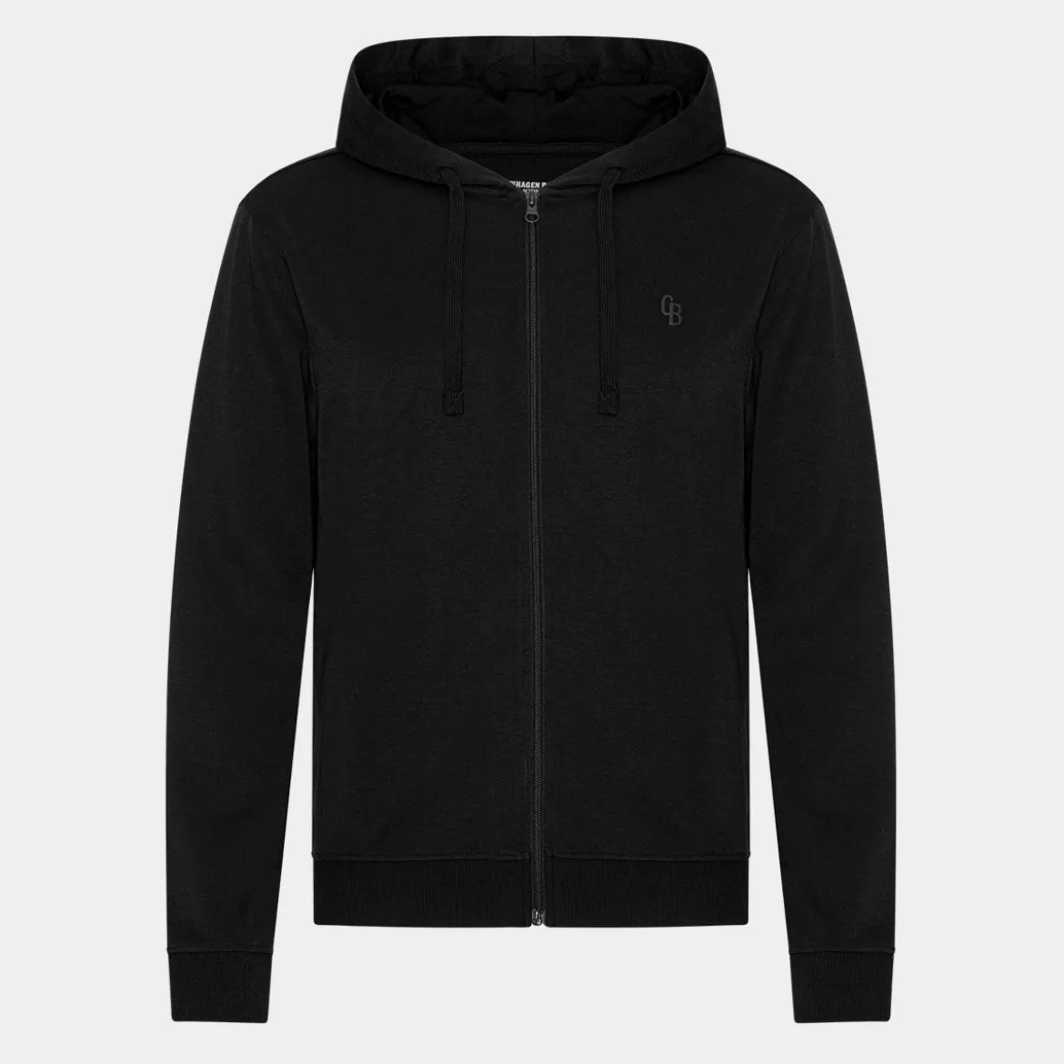 Sort bambus hoodie joggingsæt med lynlås
