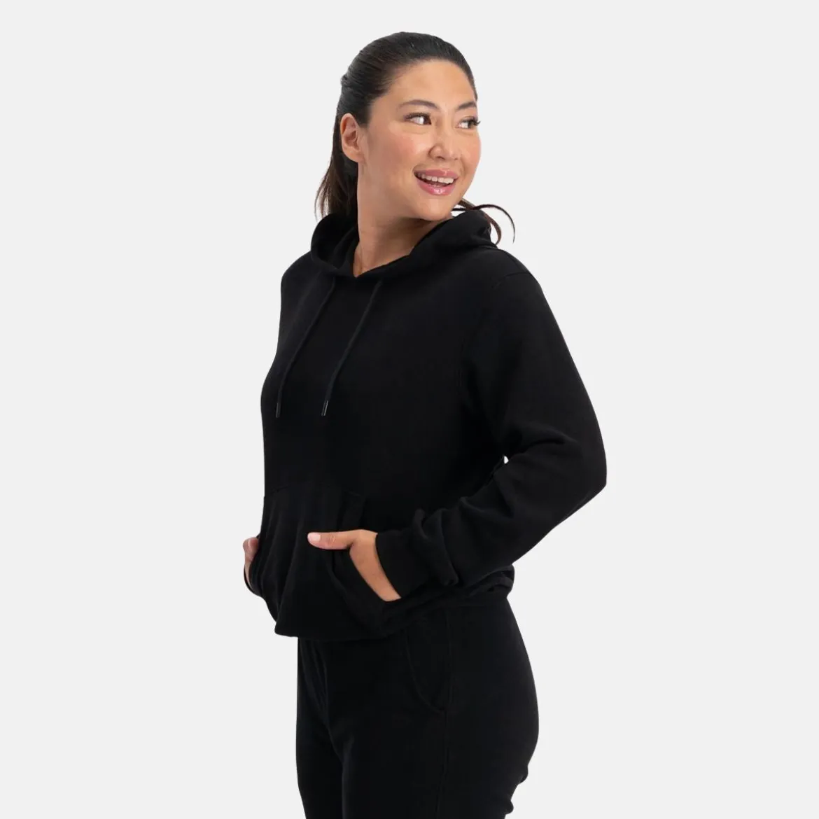 Sort bambus hoodie joggingsæt