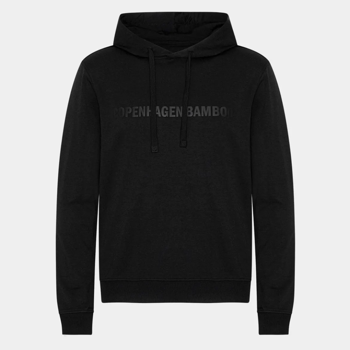 Sort bambus hoodie med logo